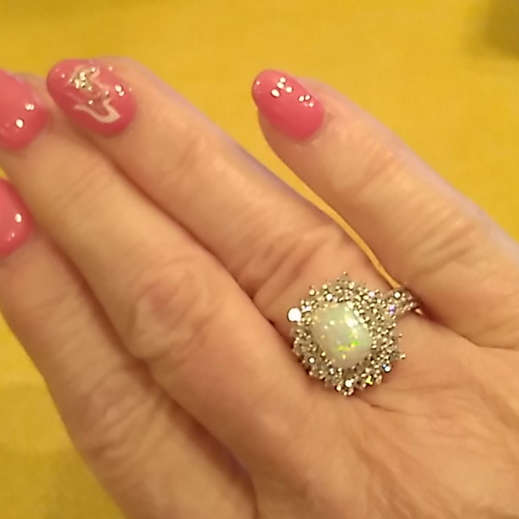 Never Worn Opal Silver Ring